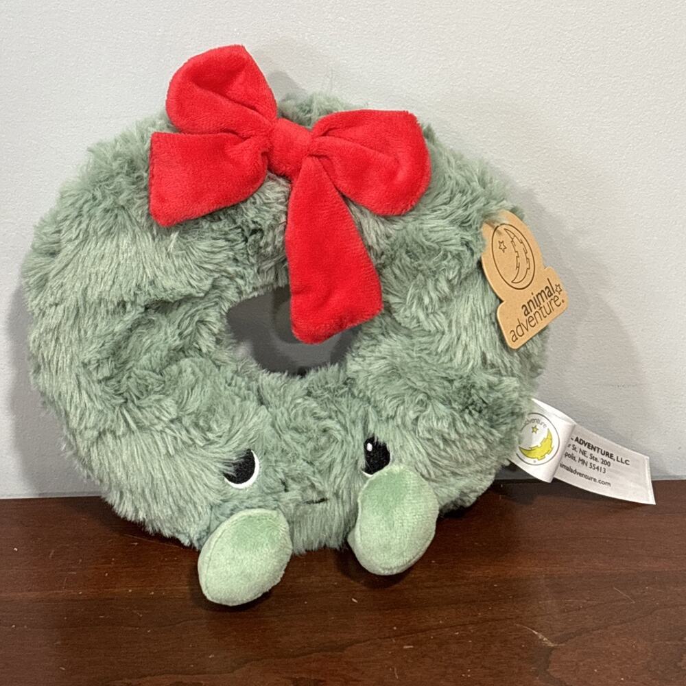 animal adventure plush Christmas Holiday Wreath Kids Decor With Tags